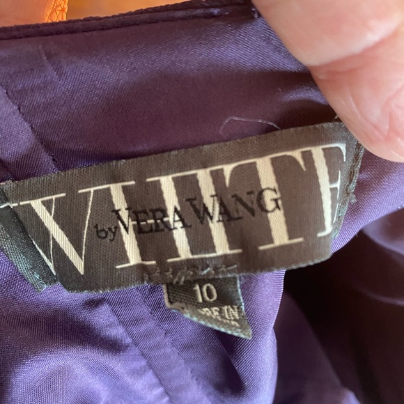 Amethyst, Vera Wang White Bridesmaid collection, halter, chiffon, size 10 - Picture 4 of 16